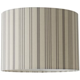 ValueLights Hallie Natural Linen Stripe Drum Ceiling Lamp Shade Large