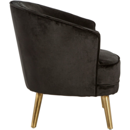 Premier Housewares Louxor Black Velvet Round Chair - thumbnail 3
