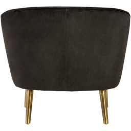 Premier Housewares Louxor Black Velvet Round Chair - thumbnail 4