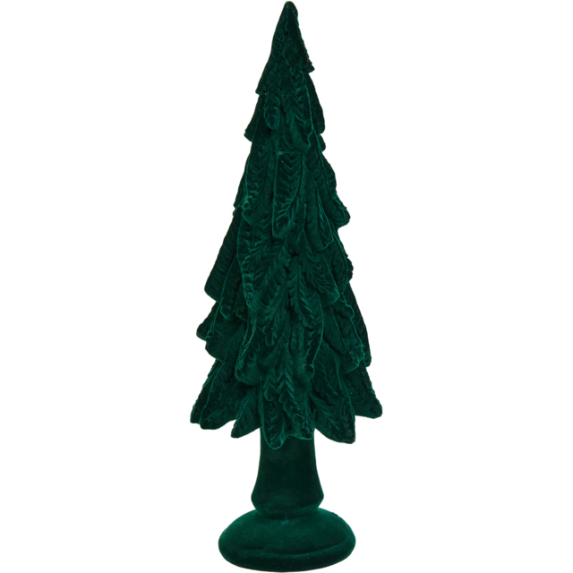 Amber Charm Teal Flocked Velvet Christmas Tree Decoration