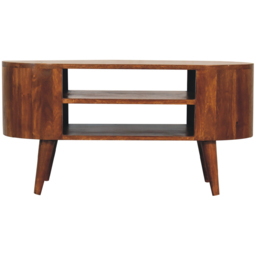 Artisan Furniture Cortez Brown 2 Shelf Solid Wood Chestnut Media Unit - thumbnail 2
