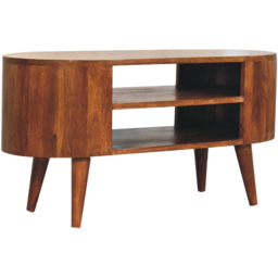 Artisan Furniture Cortez Brown 2 Shelf Solid Wood Chestnut Media Unit - thumbnail 4