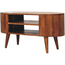 Artisan Furniture Cortez Brown 2 Shelf Solid Wood Chestnut Media Unit - thumbnail 3