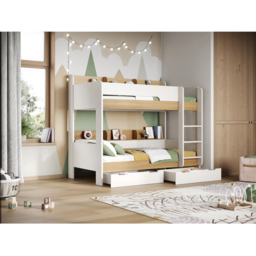 Flair Eddie Wooden Oak Bunk Bed with Storage - thumbnail 2