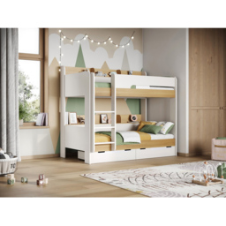 Flair Eddie Wooden Oak Bunk Bed with Storage - thumbnail 4