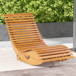 Outsunny Slatted Seat Teak Outdoor Rocking Chair