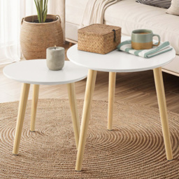 tectake Skaland Brown Side Tables Set of 2