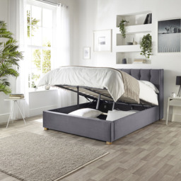Catherine Lansfield Utopia Double Steel Velvet Ottoman Wing Bed - thumbnail 3