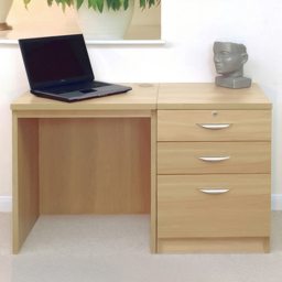 R White Cabinets SET-02-IN-CO Single Door 2 Drawer Filing Desk Brown