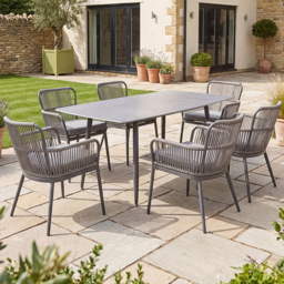 Artemis Home Westcott Grey 6 Seater Garden Dining Set - thumbnail 1