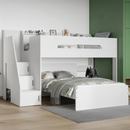 Flair Stepaside Triple Sleeper L Shaped White Bunk Bed - thumbnail 1