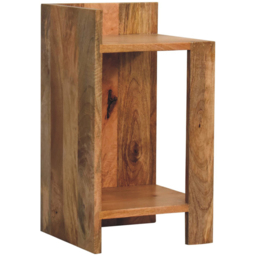 Artisan Furniture Oak-ish 2 Shelf Solid Wood Box Bedside Table - thumbnail 4