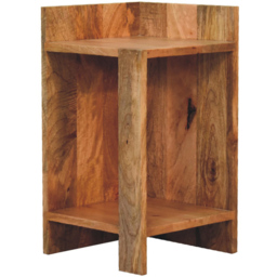 Artisan Furniture Oak-ish 2 Shelf Solid Wood Box Bedside Table - thumbnail 3