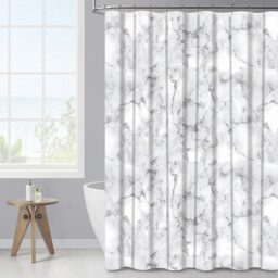 Marble Pattern Shower Curtain White 180 x 180cm