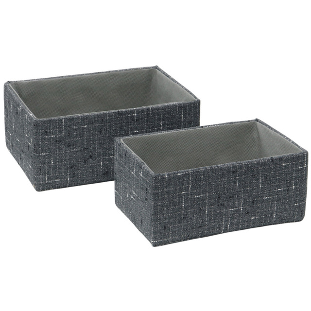 JVL Shadow Rectangular Fabric Storage Baskets 2 Pack - image 1