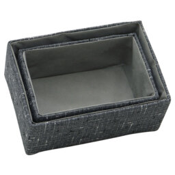 JVL Shadow Rectangular Fabric Storage Baskets 2 Pack - thumbnail 3