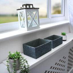 JVL Shadow Rectangular Fabric Storage Baskets 2 Pack - thumbnail 2