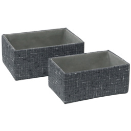 JVL Shadow Rectangular Fabric Storage Baskets 2 Pack - thumbnail 1