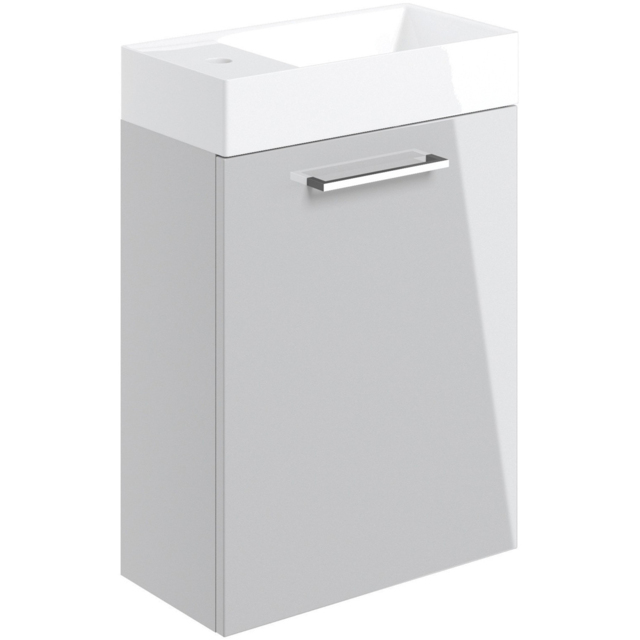 Bathstore Milford Single Door Grey Wall Hung Basin Unit 410mm - image 1