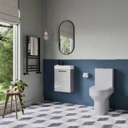 Bathstore Milford Single Door Grey Wall Hung Basin Unit 410mm - thumbnail 2