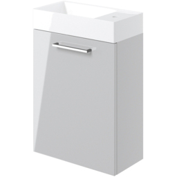 Bathstore Milford Single Door Grey Wall Hung Basin Unit 410mm - thumbnail 3