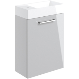 Bathstore Milford Single Door Grey Wall Hung Basin Unit 410mm