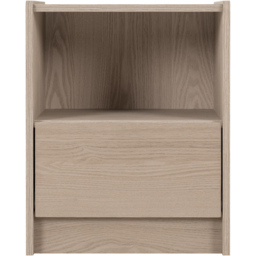 Seconique Paris Single Drawer Single Shelf Smoked Ash Effect Bedside Table - thumbnail 4