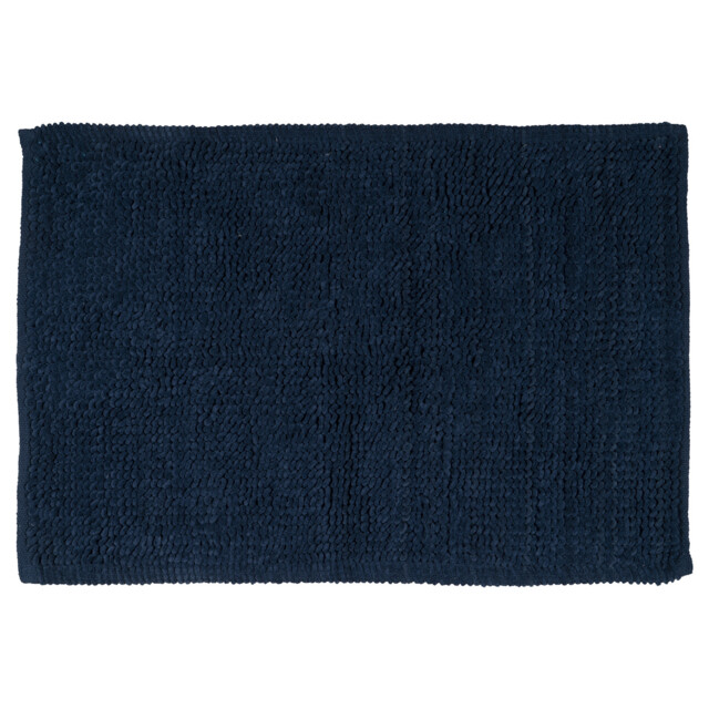 Navy Chunky Bobble Polycotton Bath Mat 50 x 80cm - image 1