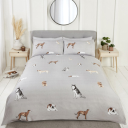 Rapport Home Paws and Tails King Size Grey Duvet Set