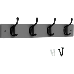 Headbourne Grey and Black 4 Hook Coat Rail