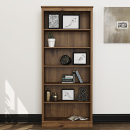 Camford Dark Oak 6 Shelf Mexican Pine Bookcase