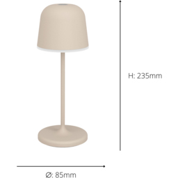 EGLO MANNERA-S Portable Sandy Coloured Outdoor LED Table Lamp - thumbnail 4