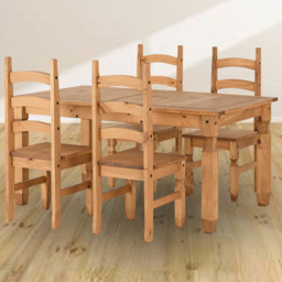 Seconique Corona 4 Seater Extending Dining Set Distressed Waxed Pine - thumbnail 1