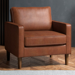 Bexhill Tan Faux Leather Armchair