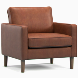 Bexhill Tan Faux Leather Armchair - thumbnail 2