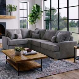 Alba City 5 Seater Steel Fabric Right Hand Corner Sofa
