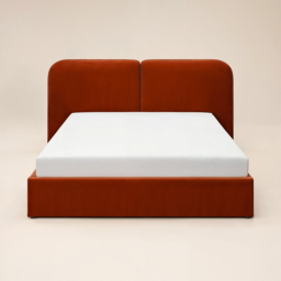 SOLACE+CO Lena Burnt Orange King Size Velvet Ottoman Bed - thumbnail 3