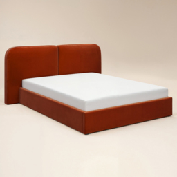 SOLACE+CO Lena Burnt Orange King Size Velvet Ottoman Bed - thumbnail 2