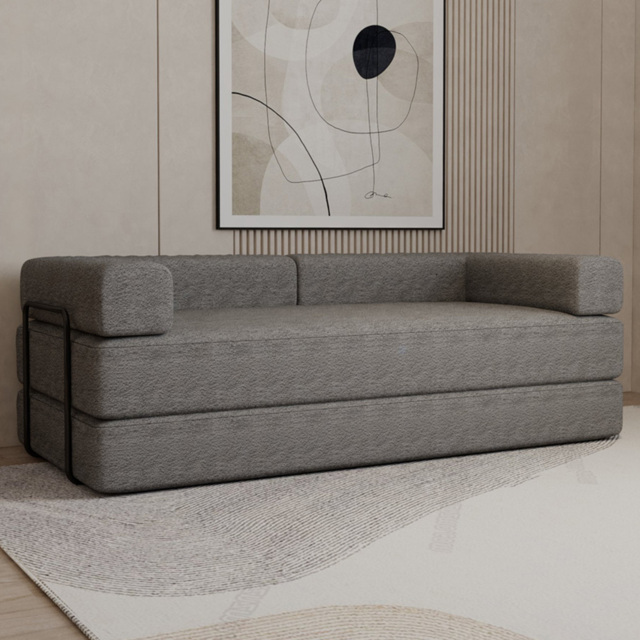 M N Furniture Smart 3 Seater Grey Sofa Bed - image 1