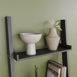 Vida Designs York 5 Shelf Black Ladder Bookcase - thumbnail 4