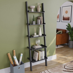 VIDA DESIGNS York 5 Shelf Black Ladder Bookcase