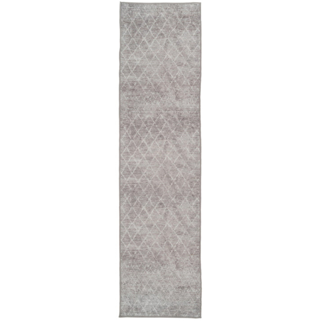 Kukoon Distressed Geometric Trellis Beige and Grey Rug 80 x 300cm - image 1