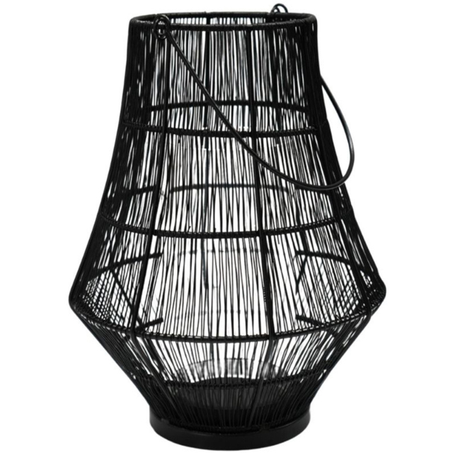 Ivyline Portofino Black Curve Wirework Lantern - image 1