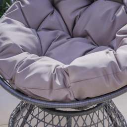 Home Source Oasis Dark Grey Round Cushioned Indoor Outdoor Papasan Chair - thumbnail 2