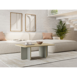 Decortie Hillary Rectangular Oak and Ash Green Coffee Table - thumbnail 4