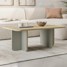 Decortie Hillary Rectangular Oak and Ash Green Coffee Table