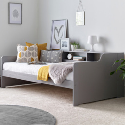 Tyler Single Grey Bed with Orthopaedic Mattress - thumbnail 1
