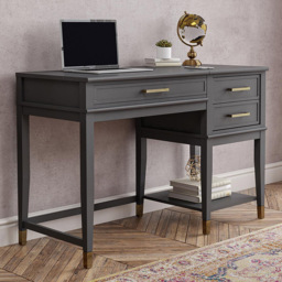 Dorel Home Westerleigh Graphite Grey 2 Drawer Single Shelf Lift Desk - thumbnail 1
