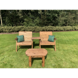 Charles Taylor 2 Seater Straight Companion Seat with Coffee Table - thumbnail 3