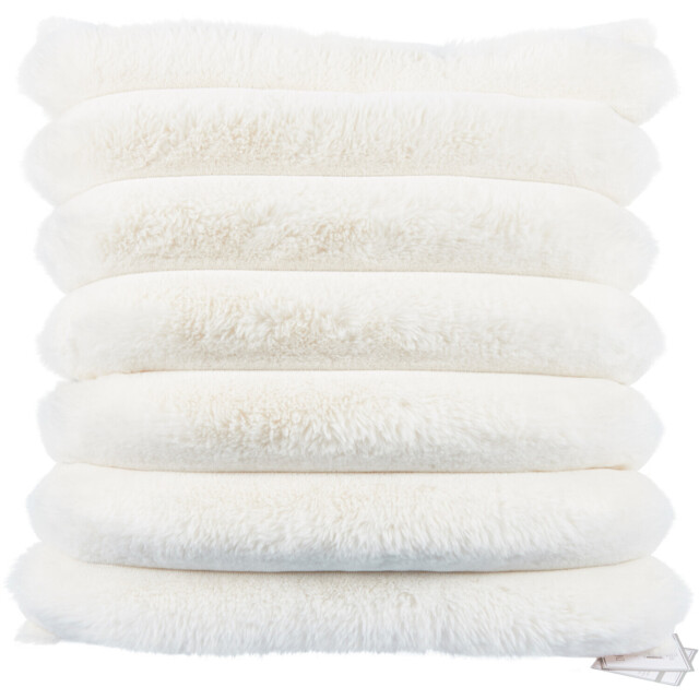 Divante Verbier Ivory Faux Fur Cushion 45 x 45cm - image 1